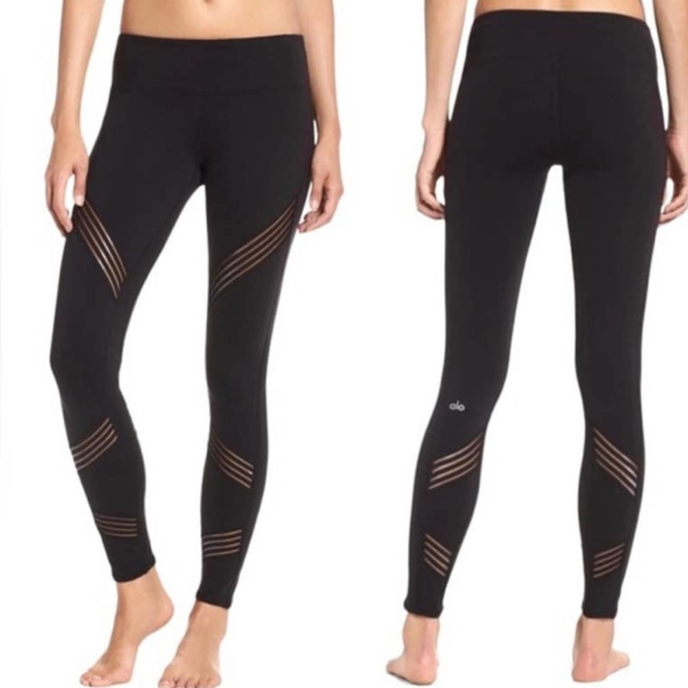 ALO YOGA MULTI LEGGING WITH MESH PANELS SIZE SMALL